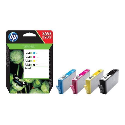 HP 364XL - Pack de 4 - à rendement élevé - noir, jaune, cyan, magenta - originale - cartouche d'encre - pour Deskjet 35XX; Photosmart 55XX B111, 6520, 65XX B211, 7510 C311, Wireless B110