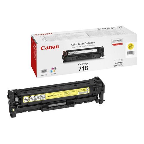Canon 718 Yellow - Jaune - originale - cartouche de toner - pour i-SENSYS LBP7210, LBP7680, MF728, MF729, MF8340, MF8360, MF8380, MF8540, MF8550, MF8580