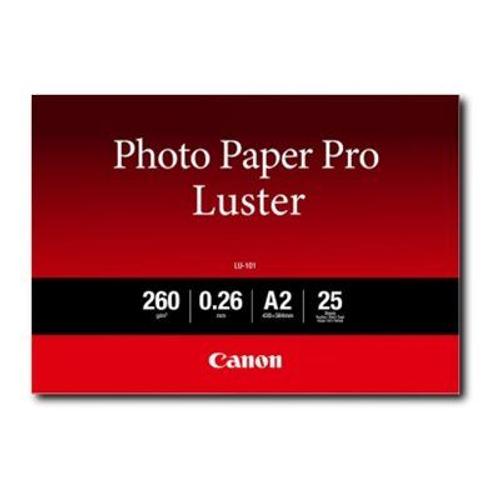 Canon Photo Paper Pro Luster LU-101 - Papier photo lustré résistant à l'eau et à séchage rapide - 260 micromètres A2 (420 x 594 mm) - 260 g/m² - 25 feuille(s)