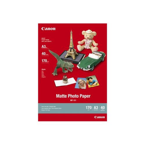 Canon MP-101 - Papier photo - A3 (297 x 420 mm) - 170 g/m² - 40 feuille(s) - pour BJ-i6500, S6300; i9100, 9950; PIXMA iX7000; S6300, 9000
