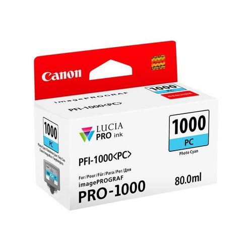 Canon PFI-1000 PC - 80 ml - photo cyan - originale - réservoir d'encre - pour imagePROGRAF PRO-1000