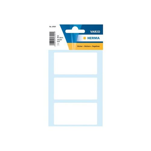HERMA - Étiquettes multi-emploi - blanc - 34 x 67 mm 21 étiquette(s) ( 7 feuille(s) x 3 )