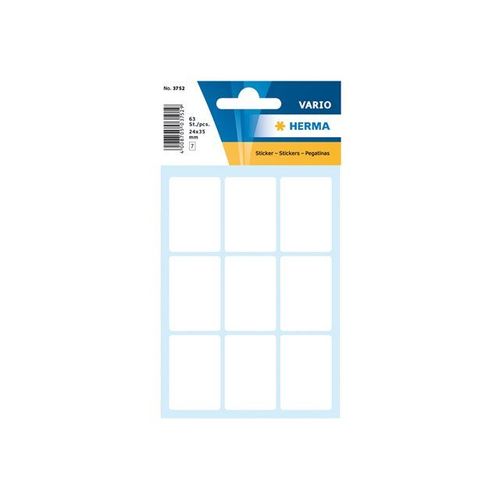 HERMA - Étiquettes multi-emploi - blanc - 24 x 35 mm 63 étiquette(s) ( 7 feuille(s) x 9 )
