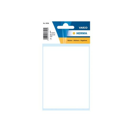 HERMA - Étiquettes en papier autocollantes - blanc - 81 x 110 mm 8 étiquette(s) ( 8 feuille(s) x 1 )