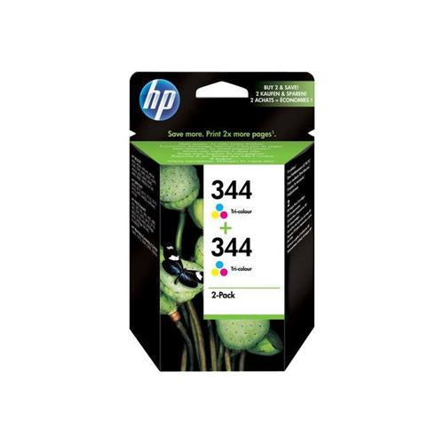 HP 344 - Pack de 2 - 14 ml - couleur (cyan, magenta, jaune) - originale - cartouche d'encre - pour Deskjet D4160; Officejet H470, K7100, K7103; Photosmart 25XX, 385, 428, D5160, Pro B8350