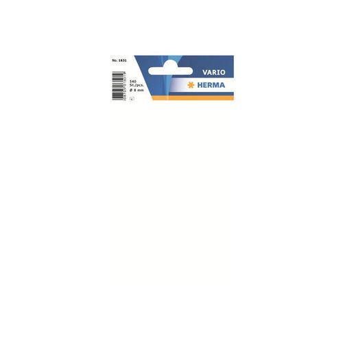 Herma - Étiquettes En Papier Autocollantes - Couleurs Assorties - Diamètre 8 Mm 540 Étiquette(S) ( 5 Feuille(S) X 108 )