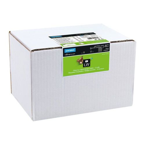 DYMO Shipping / Name Badge Labels - Adhésif - blanc - 54 x 101 mm 2640 étiquette(s) (12 rouleau(x) x 220 étiquettes d'expédition et de badge - pour DYMO LabelWriter 320, 330 Turbo, 400, 400 Twin...