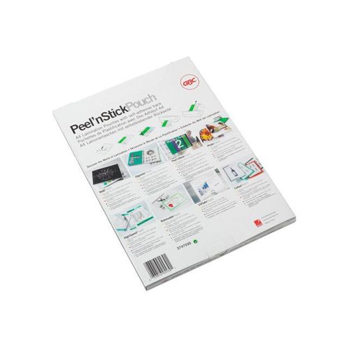GBC Peel'n Stick - 125 microns pack de 100 - blanc brillant - A4 (210 x 297 mm) pochettes plastifiées