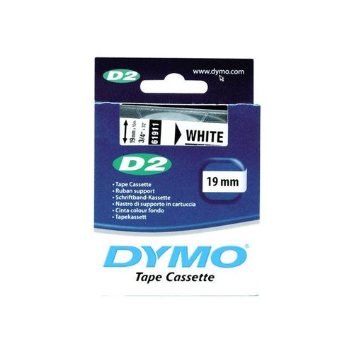DYMO D2 - Ruban d'étiquettes auto-adhésives en polyester - blanc - rouleau (1,9 cm x 10 m) 1 rouleau(x) - pour DYMO PC-10; LabelMANAGER; PC 10