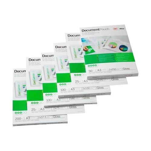 GBC Peel'n Stick - 125 microns pack de 100 - brillant - 303 x 426 mm pochettes plastifiées avec dos adhésif
