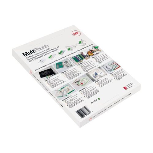 GBC - 75 micromètres pack de 100 - mat - 216 x 303 mm pochettes plastifiées