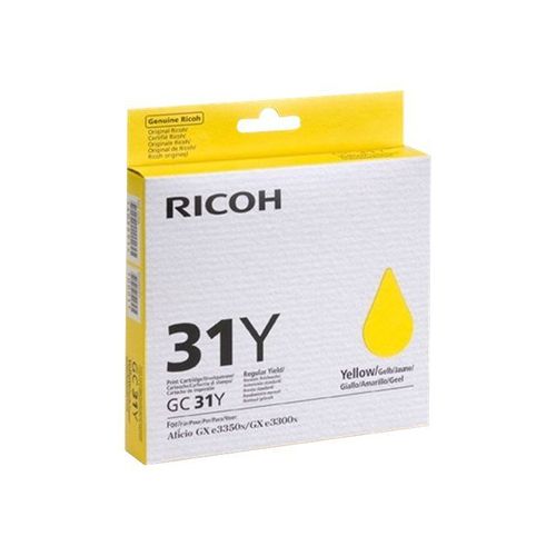 Ricoh GC 31Y - Jaune - originale - cartouche d'encre - pour Ricoh Aficio GX e3300N, Aficio GX e3350N; IPSiO GX e3300
