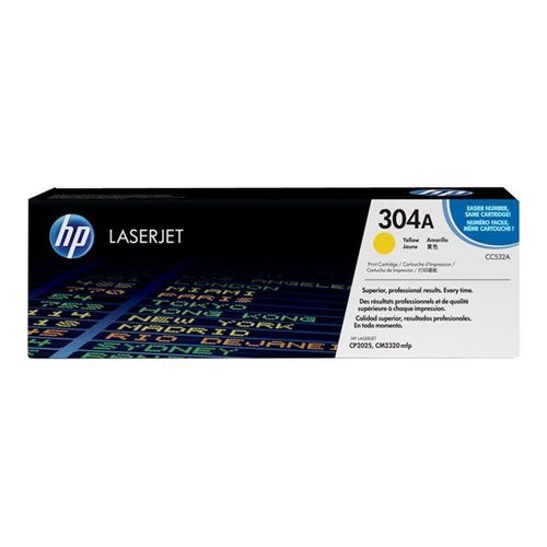 HP 304A - Jaune - originale - LaserJet - cartouche de toner (CC532A) - pour Color LaserJet CM2320fxi, CM2320n, CM2320nf, CP2025, CP2025dn, CP2025n, CP2025x