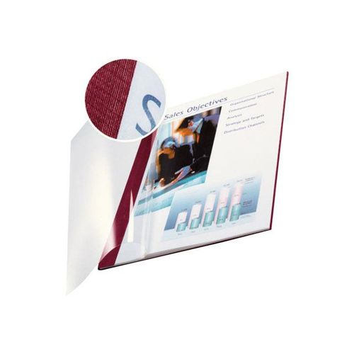 Leitz Impressbind - 3.5 Mm - A4 (210 X 297 Mm) - 35 Feuilles - Bordeaux Avec Couverture Translucide - Couverture Souple