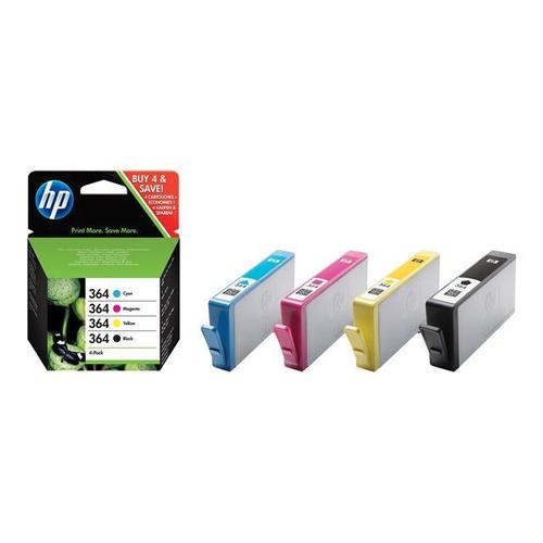 HP 364 Combo Pack (SD534EE) - Pack de 4 cartouches d'encre authentiques - noir, jaune, cyan, magenta