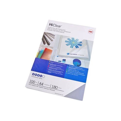 GBC HiClear - A4 (210 x 297 mm) - 150 micromètres clair - 100 unités couverture à reliure PVC