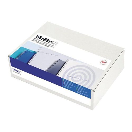 GBC MultiBind - 8 mm - 21 anneaux - A4 (210 x 297 mm) - 70 feuilles - argenté(e) - 100 unités fil de ligature - pour P/N: IB271212, IB271250