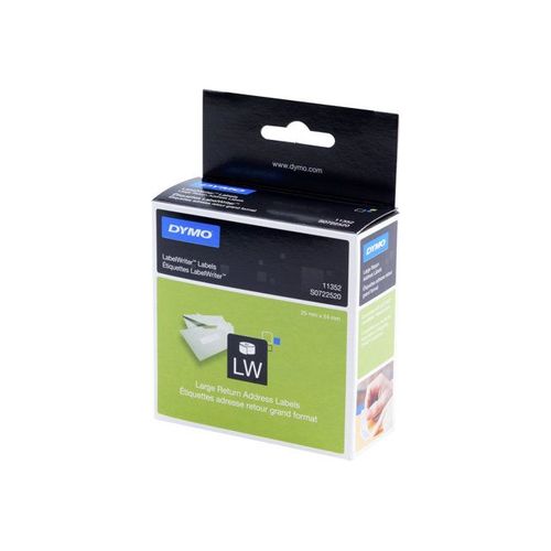 DYMO LabelWriter Address - Blanc - 54 x 25 mm 500 étiquette(s) (1 rouleau(x) x 500 étiquettes adresses - pour DYMO LabelWriter 310, 315, 320, 330, 400, 450, 4XL, SE450, Wireless