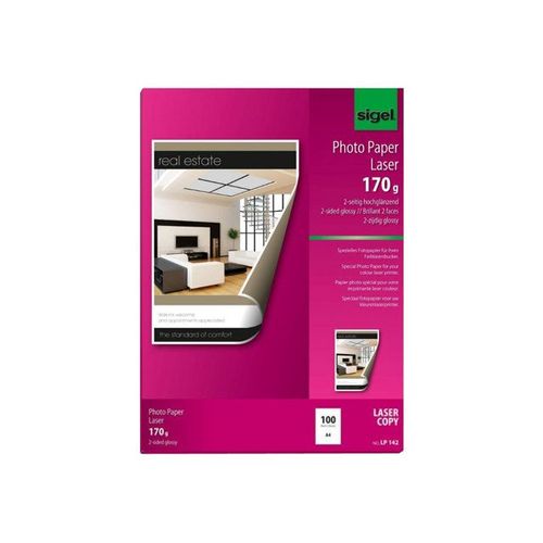 Sigel - Papier photo glacé double face - A4 (210 x 297 mm) - 170 g/m² - 100 feuille(s)