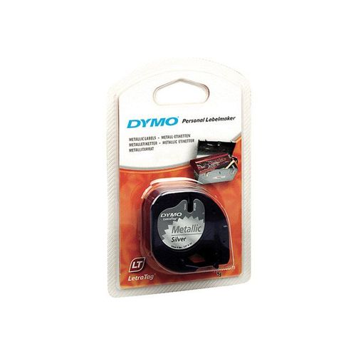 DYMO - Ruban métallique - argent métallisé - Rouleau (1,2 cm x 4 m) 1 rouleau(x) - pour LetraTag
