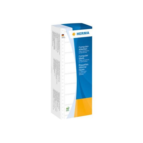 HERMA Computer labels - Étiquettes en papier continu mat autocollant permanent perforé - blanc - 88.9 x 23 mm 6000 étiquette(s)