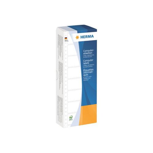 HERMA Computer labels - Étiquettes en papier continu mat autocollant permanent perforé - blanc - 101.6 x 48.4 mm 2000 étiquette(s)
