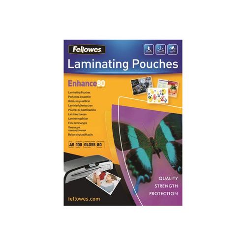 Fellowes Laminating Pouches Enhance 80 micron - Pack de 100 - brillant - A5 (148 x 210 mm) pochettes plastifiées