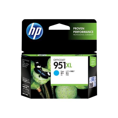 HP 951XL - 24 ml - à rendement élevé - cyan - originale - cartouche d'encre - pour Officejet Pro 251dw, 276dw, 8100, 8600, 8600 N911a, 8610, 8615, 8616, 8620, 8625, 8630