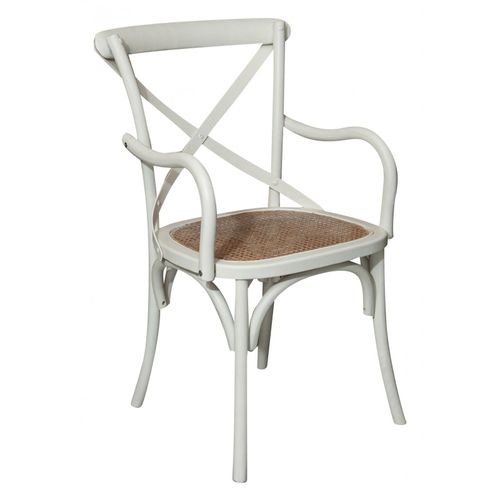 Chaise Thonet Avec Accoudoirs En Frêne Massif Finition Noyer Et Assise En Paille De Vienne L50xpr43xh89 Cm