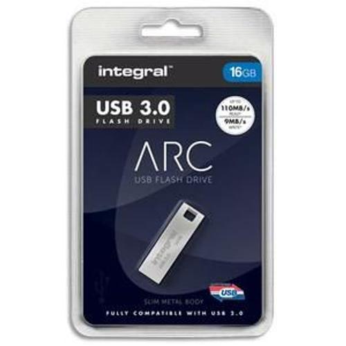 INTEGRAL Clé USB 3.0 Arc Métal 16Go INFD16GBARC3.0+redevance