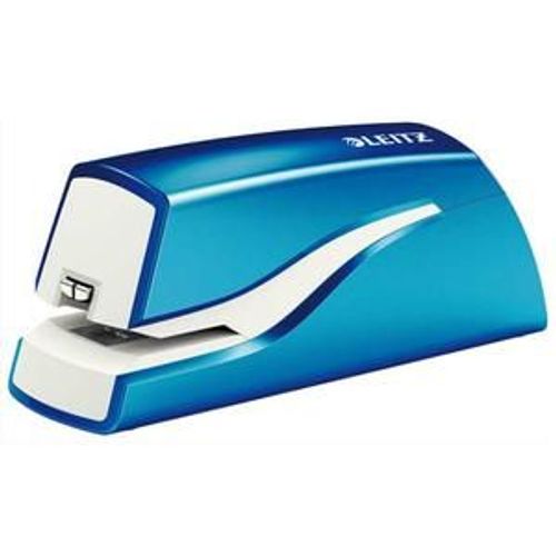 Leitz Agrafeuse Électrique Bleu 10 Feuilles Utilisation Intensive Alimentée Par Pile, Portable