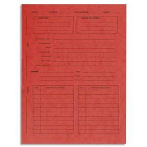 Exacompta Paquet De 25 Dossiers De Procédure Pré-Imprimés, En Carte 265g. Coloris Rouge.