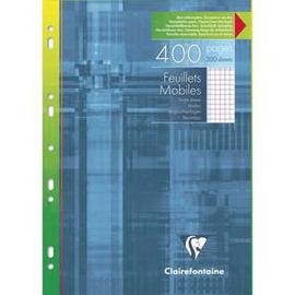 400 Feuillets Mobiles 400 Pages A4 Grands Carreaux Seyes 80G