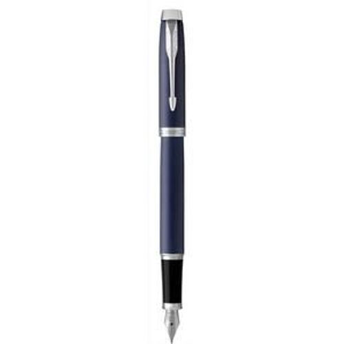 Parker Plume Im Bleu Royal Attributs Chromés. Pointe Moyenne.