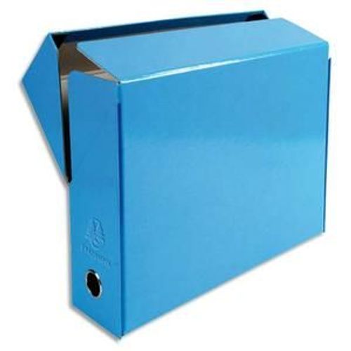 Exacompta Boîte De Transfert Iderama, Carte Lustrée Pelliculée, Dos 9,5 Cm, 34x26 Cm, Coloris Bleu Clair