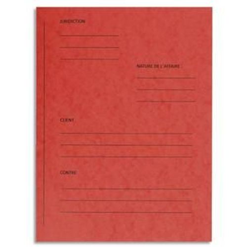 Exacompta Paquet De 25 Dossiers De Plaidoirie Pré-Imprimés, En Carte 265g. Coloris Rouge.