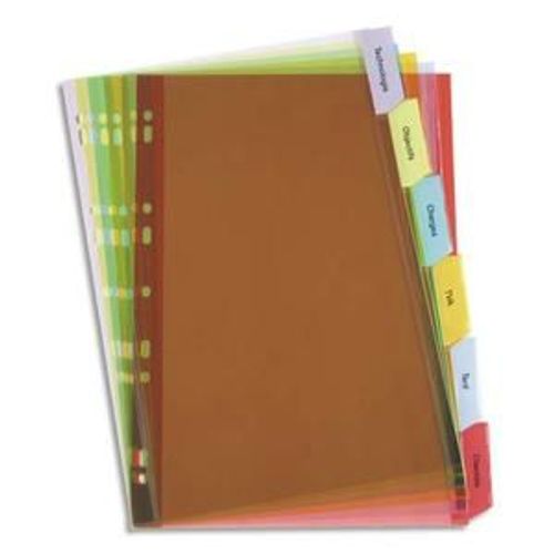 Elba Jeu D?Intercalaires En Pvc 14/100e. 4 Onglets Personnalisables, Pour Fiches Bristol A6.