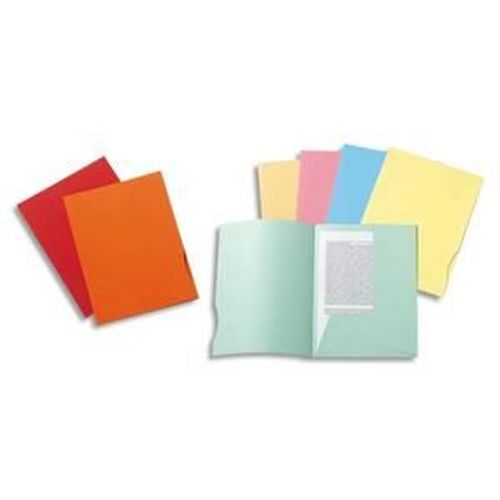Exacompta Paquet 50 Chemises 2 Rabats Carte 210g Super 250. Coloris Jaune