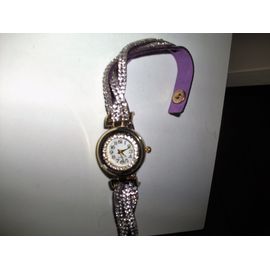 Bracelet Montre Violet Avec Des Strass