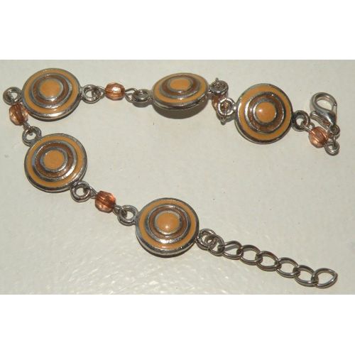 Bracelet Métal Camel Beige Marron Femme Rond