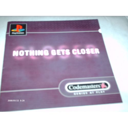 Sony Playstation - Nothing Gets Closer - Livret Mode D'emploi