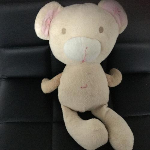 Peluche Ours Vertbaudet Beige Oreille Rose 