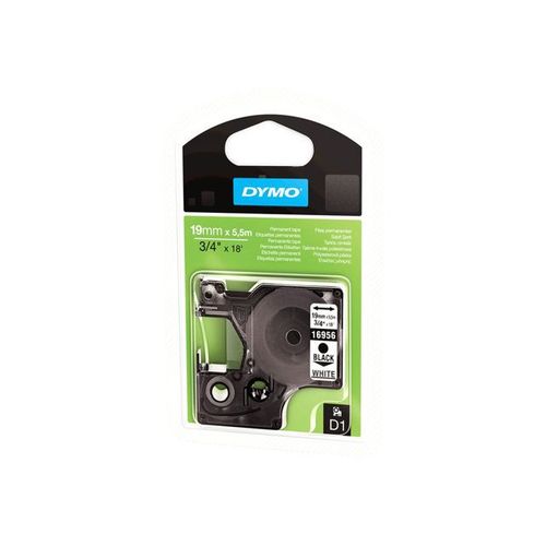 DYMO D1 - Ruban d'étiquettes auto-adhésives en polyester - noir sur blanc - Roll (1.9 cm x 5.5 m) 1 rouleau(x) - pour LabelMANAGER 210D, 350, 350D, 400, 450, 450D, PC, PC2; LabelPOINT 150, 350