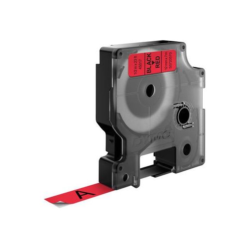 DYMO D1 - Étiquettes - Noir sur rouge - Rouleau (1,2 cm x 7 m) 1 rouleau(x) - pour LabelMANAGER; LabelPOINT