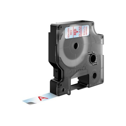 DYMO D1 - Étiquettes - rouge sur transparent - Rouleau (1,2 cm x 7 m) 1 rouleau(x) - pour LabelMANAGER; LabelPOINT