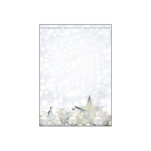 Sigel Christmas Motif Paper White Stars - Papier à motifs - A4 (210 x 297 mm) - 90 g/m² - 25 feuille(s)