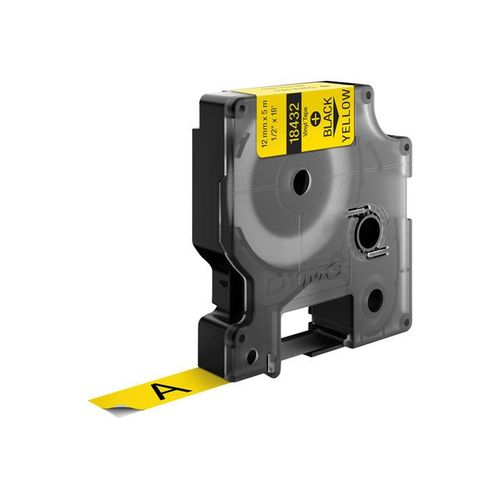 DYMO RhinoPRO - Bande vinyle adhésive permanente - jaune - Rouleau (1,2 cm x 5,5 m) 1 rouleau(x) - pour DYMO ILP219; Rhino 4200, 6000, 6000 Hard Case Kit; RhinoPRO 3000, 5000