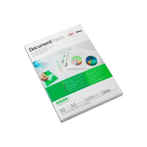 GBC HeatSeal Document Pouch - 38 microns pack de 200 - brillant - 303 x 426 mm pochettes plastifiées