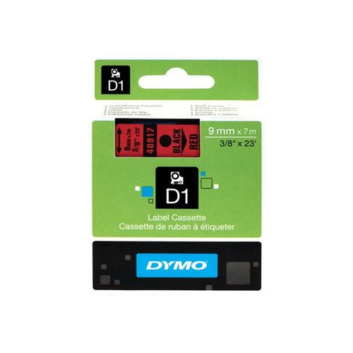 DYMO D1 - Ruban brillant - Noir sur rouge - Rouleau (0,9 cm x 7 m) 1 rouleau(x) - pour LabelMANAGER
