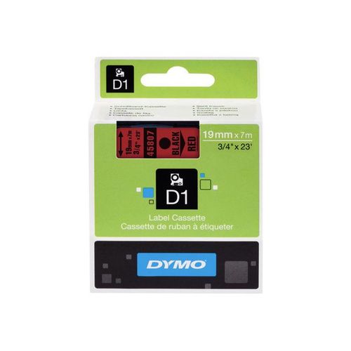 DYMO D1 - Ruban brillant - Noir sur rouge - Rouleau (1,9 cm x 7 m) 1 rouleau(x) - pour LabelMANAGER